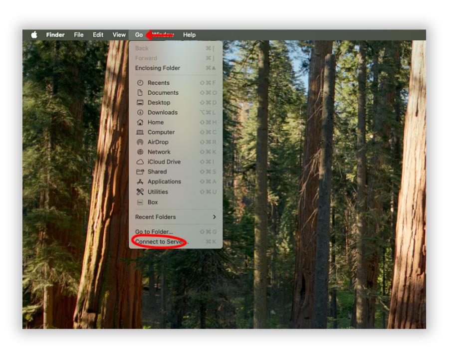 Mac User - Menu - Connect to Server