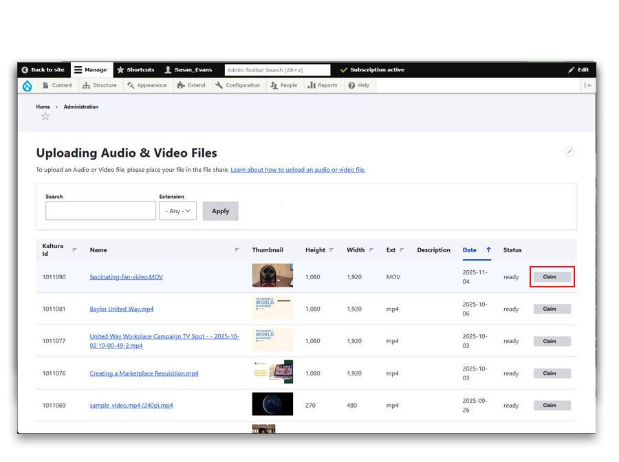 Claim Video Screenshot