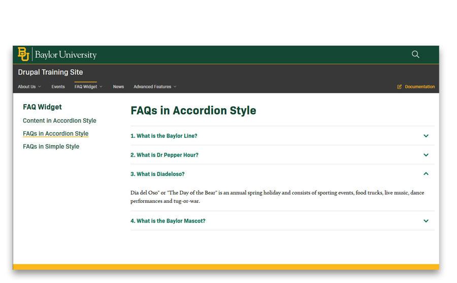FAQ in Accordion